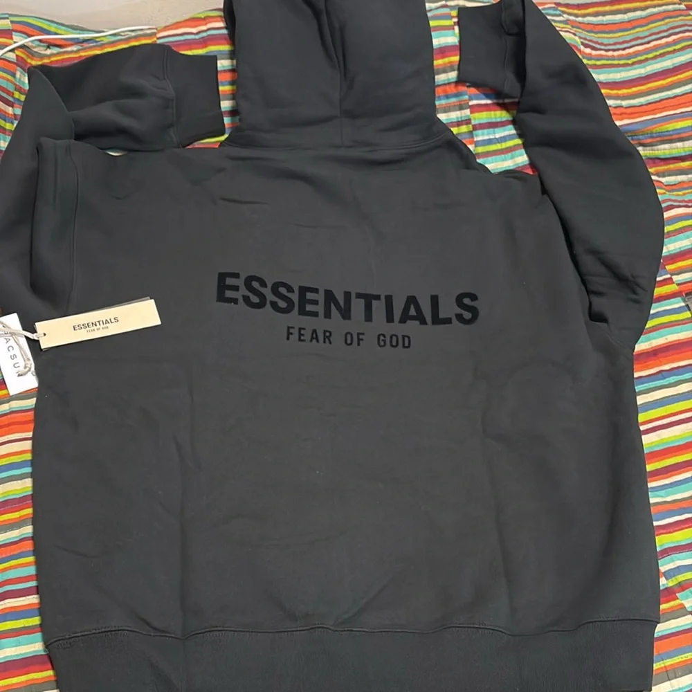 Fear of God Ss22 essentials stretch, limo, long sleeve hoodie, size XLarge